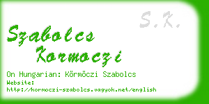 szabolcs kormoczi business card